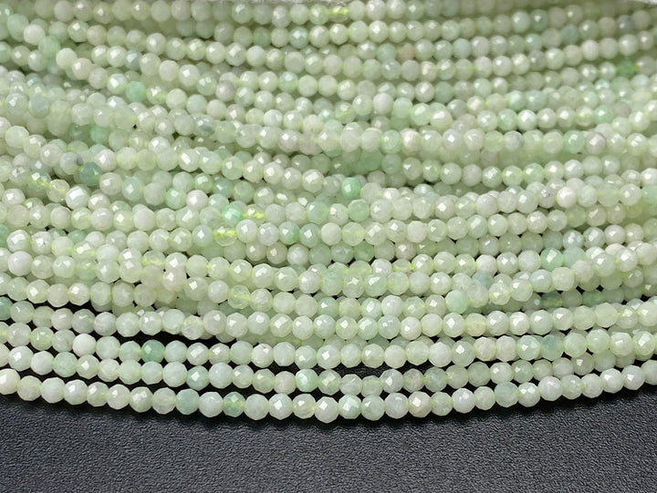 15.5" 2mm natural genuine green Burma jadeite Round faceted beads