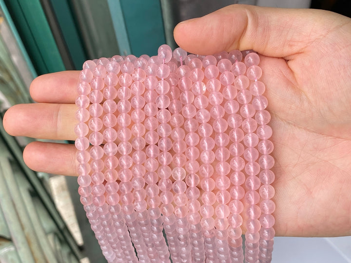 15.5" 6mm AA Natural Rose quartz round beads, pink crystal