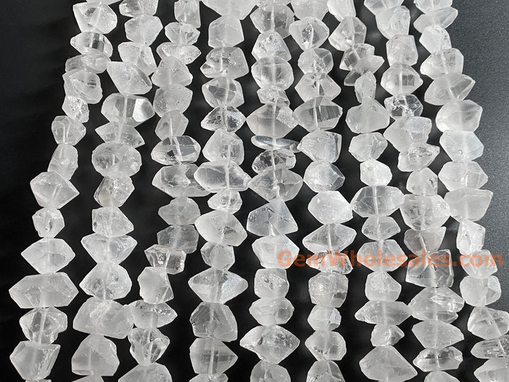 15.5" 8~13mm x 17~22mm Natural rock quartz nugget pendant beads