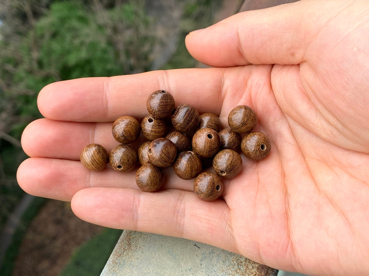 50PCS 10mm golden sandalwood round Mala beads