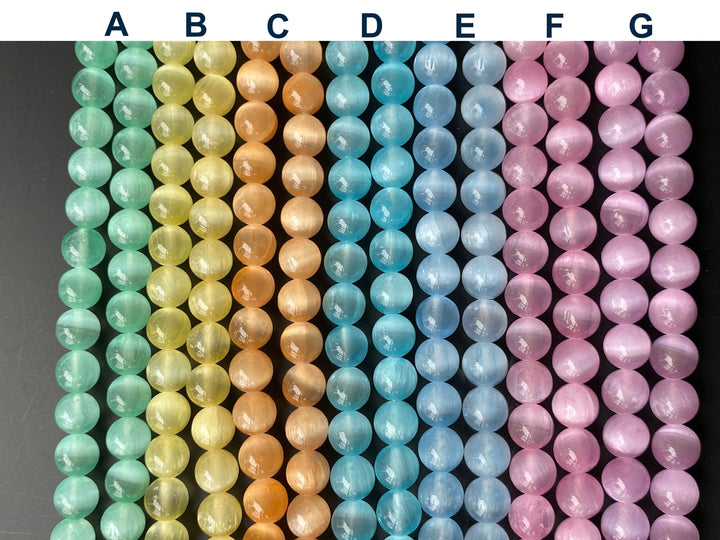 15" 8mm Multi blue green yellow pink color calcite stone round beads
