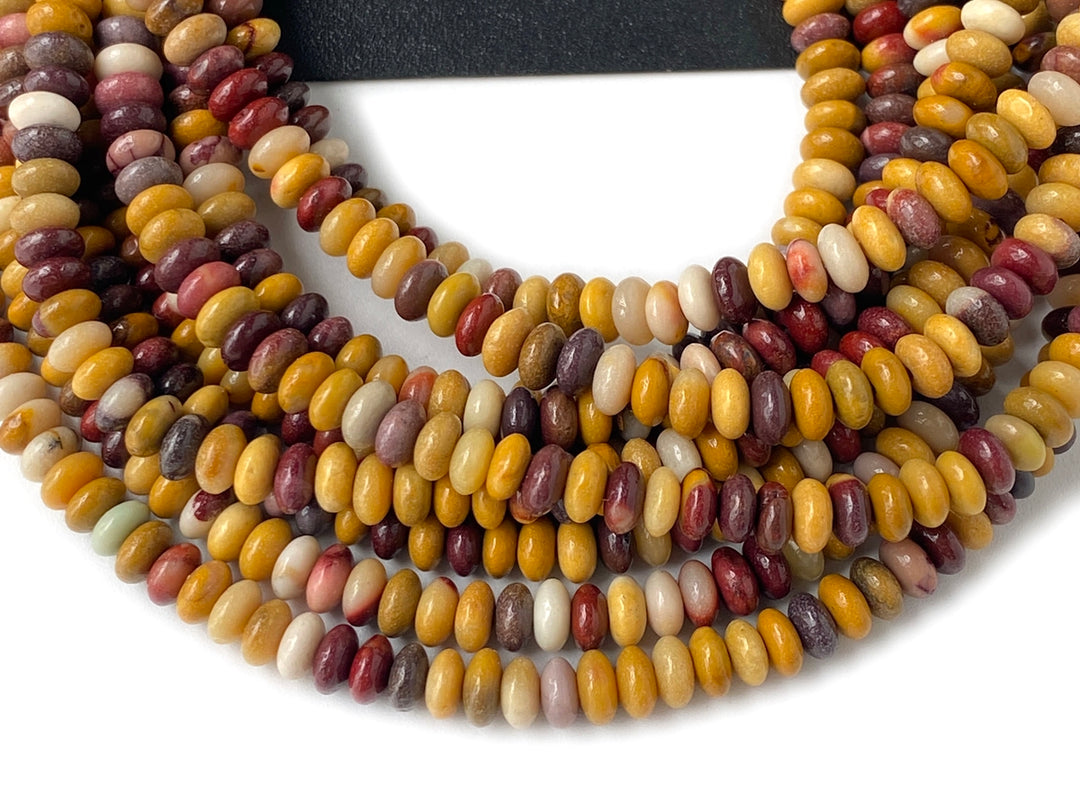 15.5" 2x4mm Natural mookaite stone rondelle beads, roundel beads