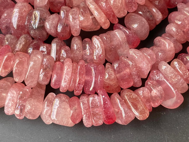 15.5" 10~15mm Natural red strawberry quartz tumbled chips beads strand