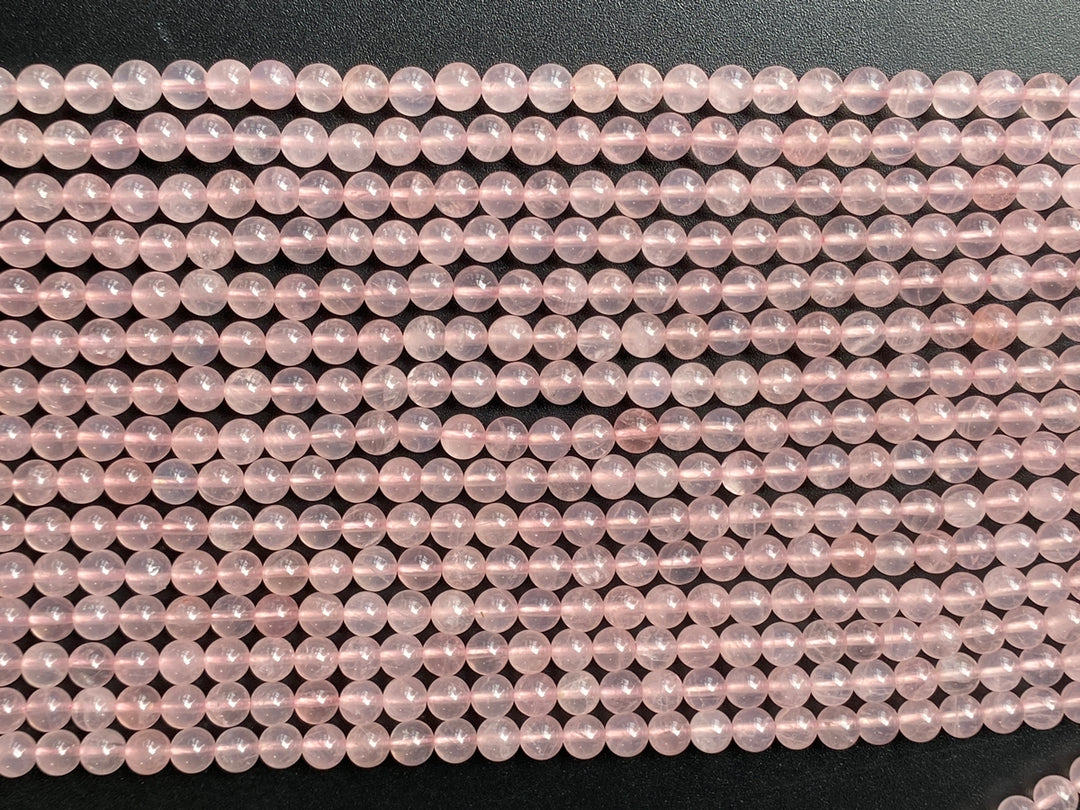 15.5" 6mm AA Natural Rose quartz round beads, pink crystal