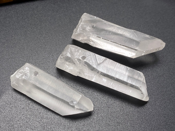 5PC 35~45mm Natural rock crystal quartz Stick Wand drilled pendant