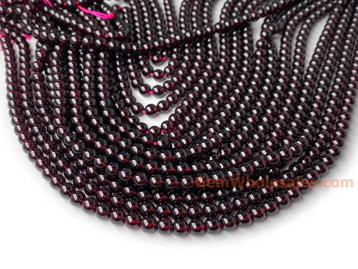 15.5" 6mm AA Natural Wine Red garnet round gemstone beads Q3
