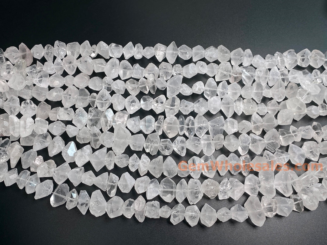 15.5" 8~13mm x 17~22mm Natural rock quartz nugget pendant beads