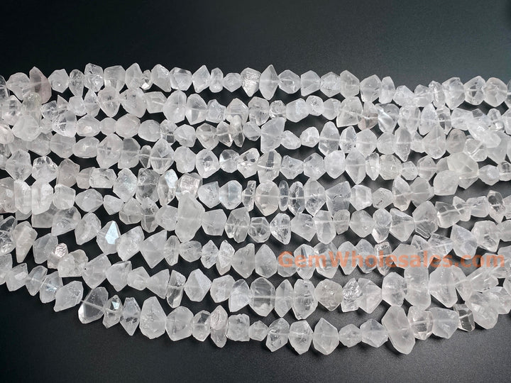 15.5" 8~13mm x 17~22mm Natural rock quartz nugget pendant beads