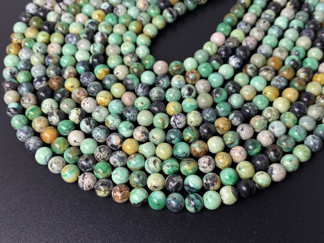 15.5" 6mm/8mm Natural/genuine green turquoise round jewelry stone beads