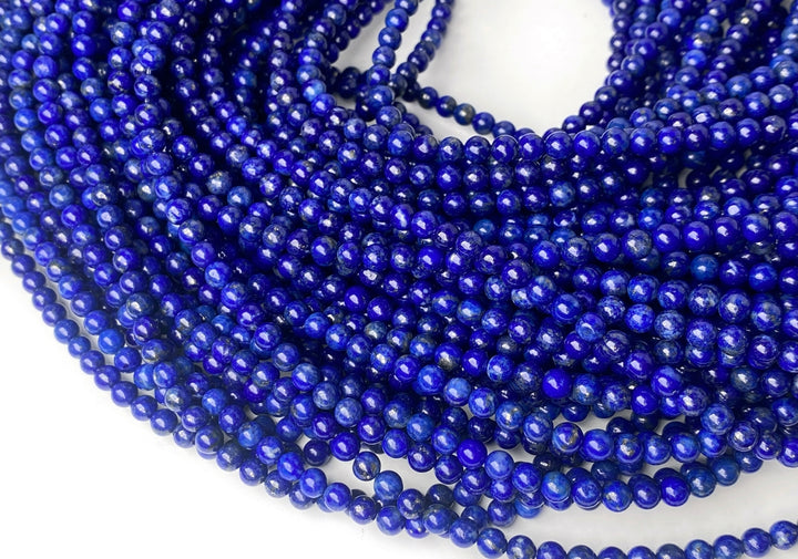 15.75" AA 4mm Genuine Natural Lapis lazuli stone round beads gemstone