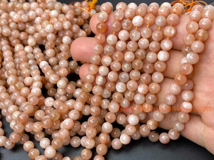 15.5" 6mm natural Sunstone round gemstone beads