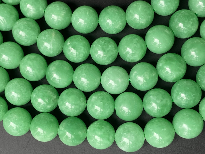 15.5" 8mm natural green angelite stone round beads for jewelry making