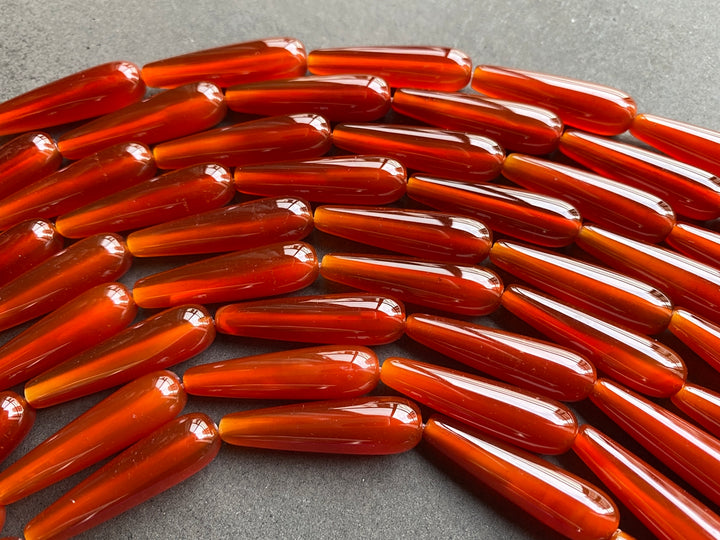 15.5" 8x30mm dark red agate teardrop beads, DIY jewelry beads