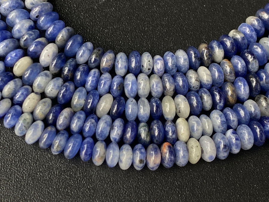 15.5" 2x4mm Natural sodalite stone rondelle beads, roundel beads