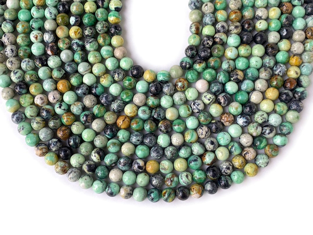 15.5" 6mm/8mm Natural/genuine green turquoise round jewelry stone beads