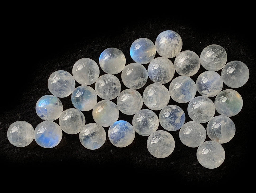 2PCS 8mm AAA Natural Blue white Moonstone undrilled round Sphere beads