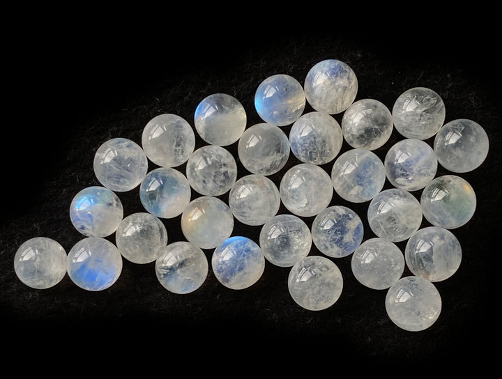2PCS 8mm AAA Natural Blue white Moonstone undrilled round Sphere beads
