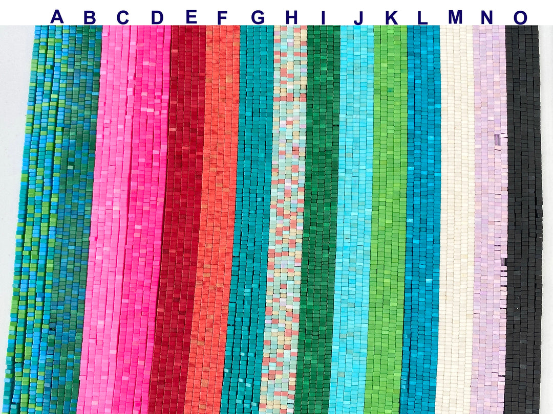 15" 1x2mm Turquoise stone square beads 1mm thickness