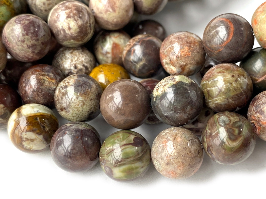15.5" natural 8mm/10mm/12mm red brown flower Agate Round beads