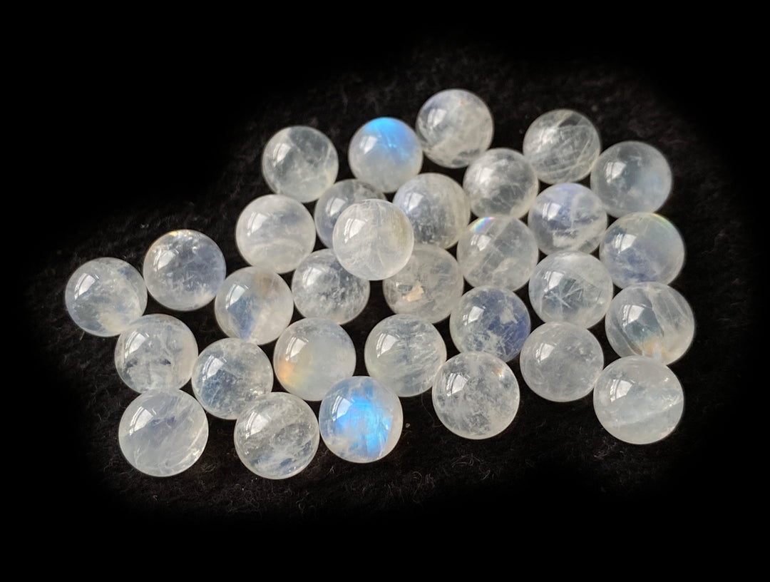 2PCS 8mm AAA Natural Blue white Moonstone undrilled round Sphere beads