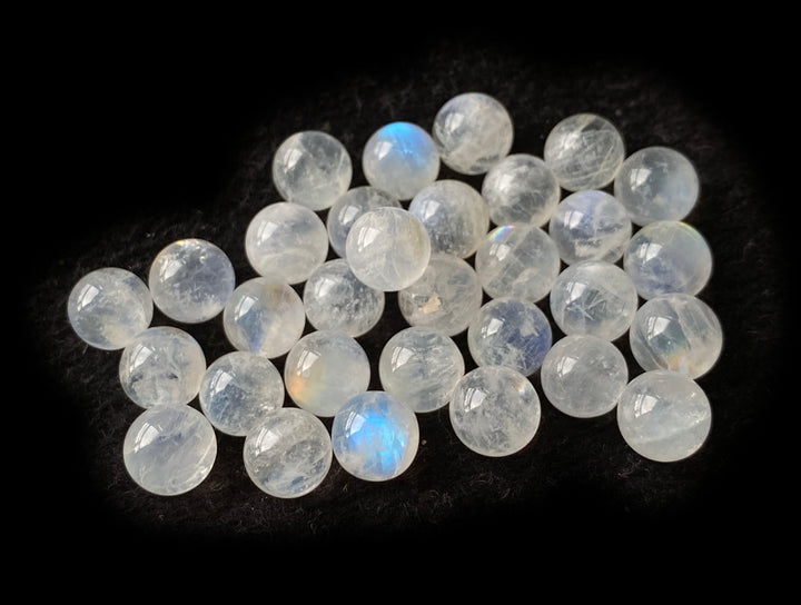 2PCS 8mm AAA Natural Blue white Moonstone undrilled round Sphere beads
