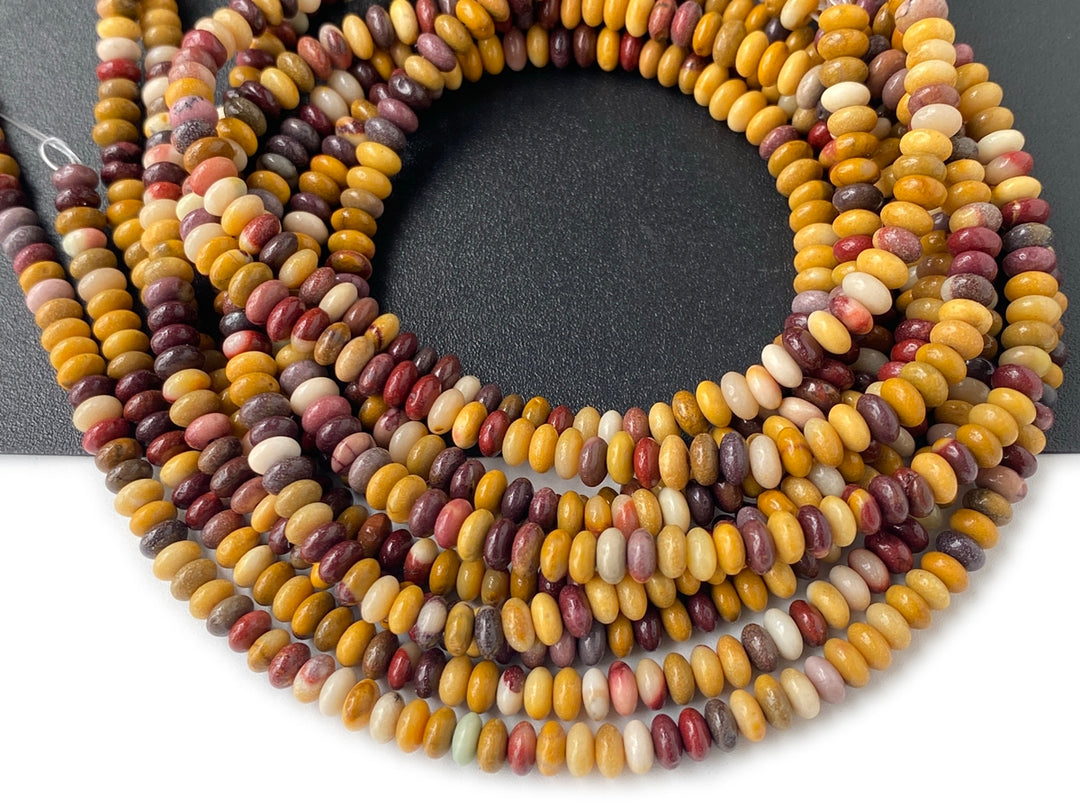 15.5" 2x4mm Natural mookaite stone rondelle beads, roundel beads