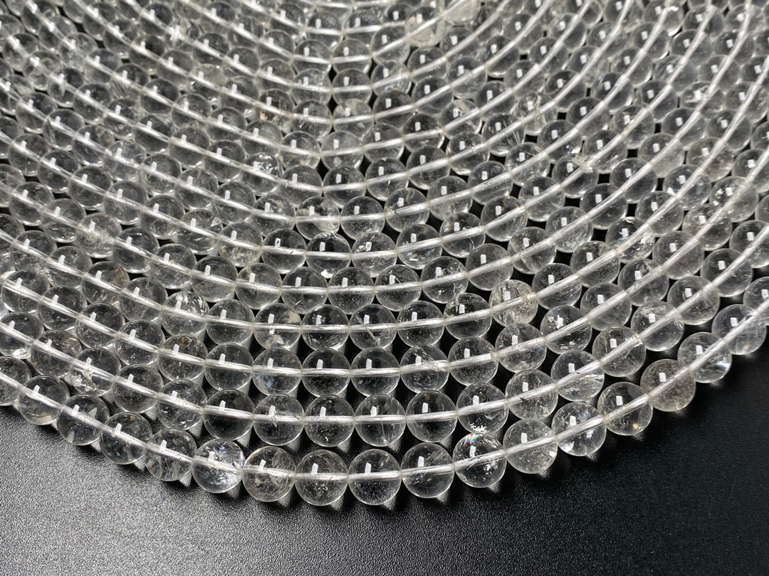 15.5" 10mm Natural rock quartz round beads, healing crystal