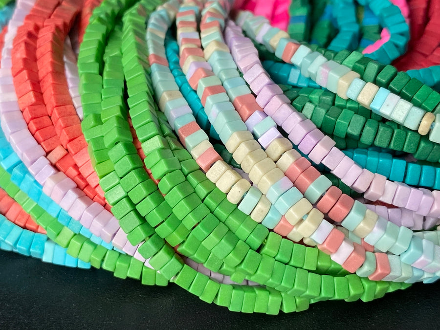15" 1x2mm Turquoise stone square beads 1mm thickness
