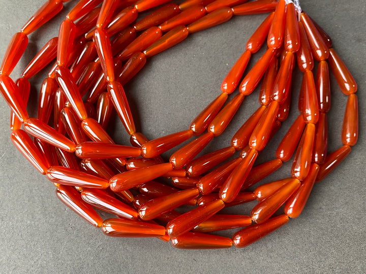 15.5" 8x30mm dark red agate teardrop beads, DIY jewelry beads