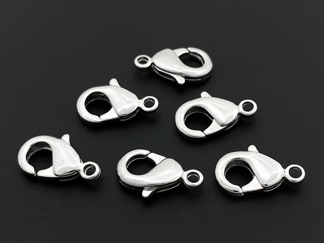 20PCS 12x6mm Silver color Brass metal jewelry lobster claw clasps