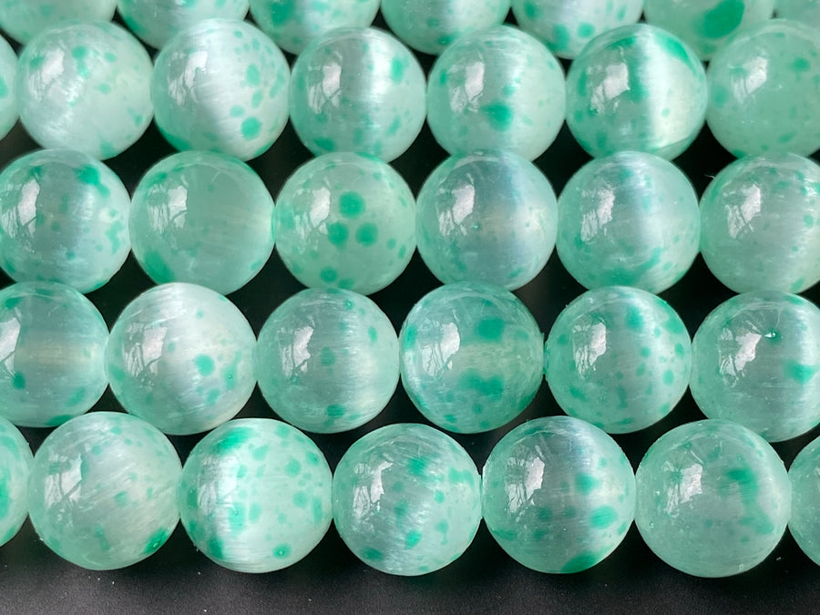 15" 8mm green color calcite stone round beads