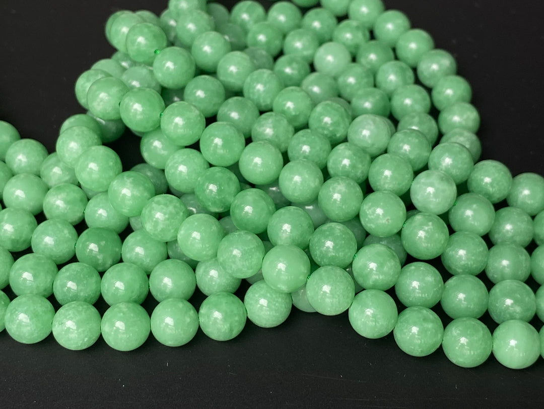 15.5" 8mm natural green angelite stone round beads for jewelry making