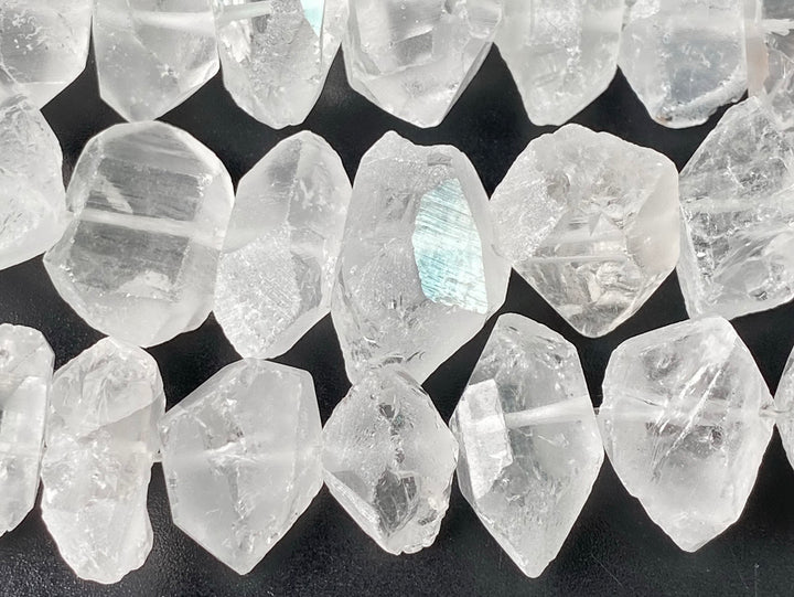15.5" 8~13mm x 17~22mm Natural rock quartz nugget pendant beads