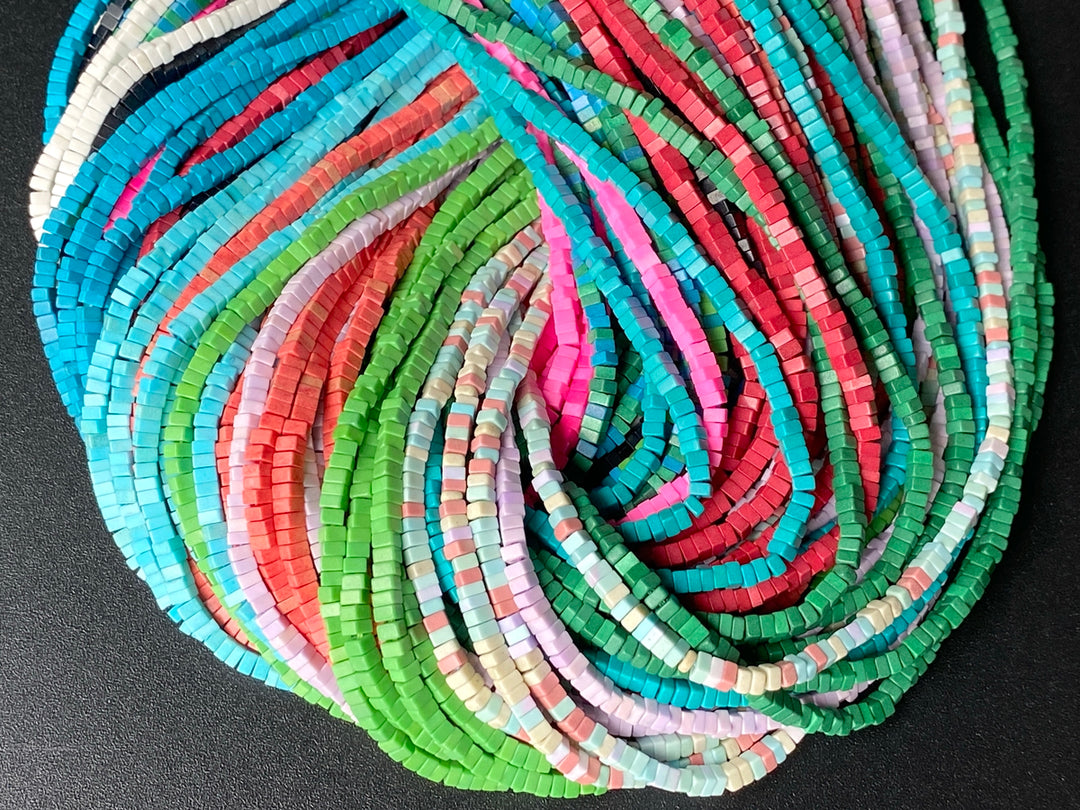 15" 1x2mm Turquoise stone square beads 1mm thickness