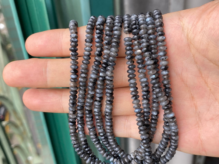 15.5" 2x4mm Natural labradorite rondelle beads, roundel beads