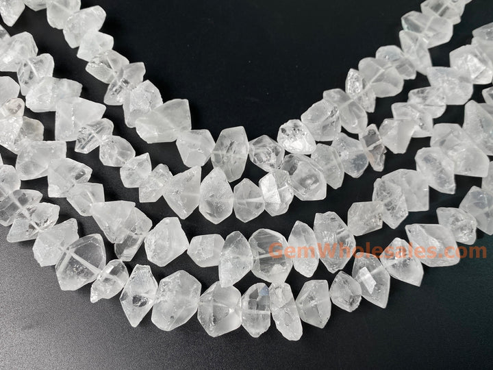 15.5" 8~13mm x 17~22mm Natural rock quartz nugget pendant beads
