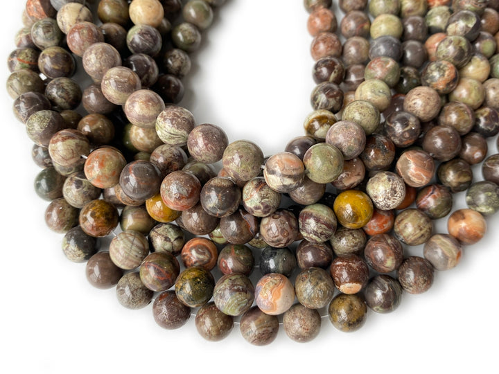15.5" natural 8mm/10mm/12mm red brown flower Agate Round beads
