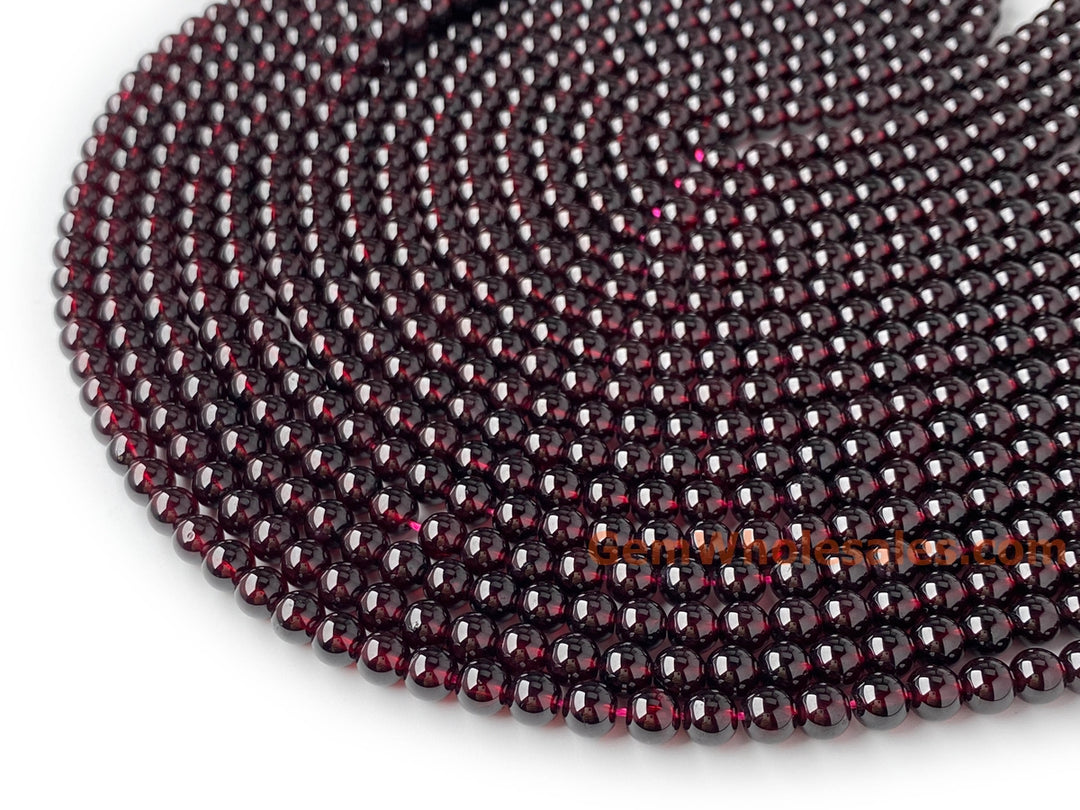 15.5" 6mm AA Natural Wine Red garnet round gemstone beads Q3