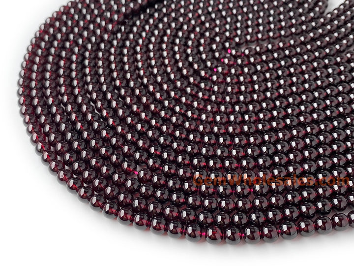 15.5" 6mm AA Natural Wine Red garnet round gemstone beads Q3