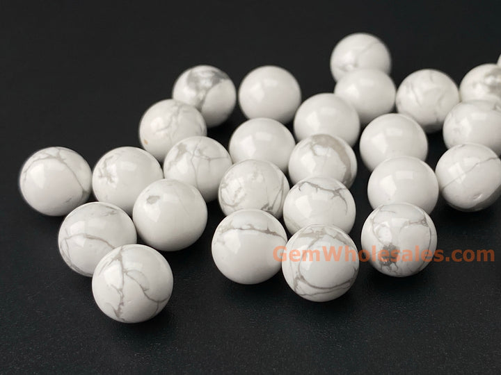 10PCS 8mm Natural white howlite stone undrilled round beads