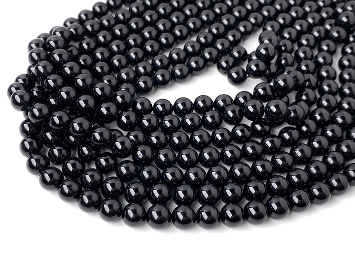 15.5" 4mm natural Black Tourmaline round beads for jewelry making