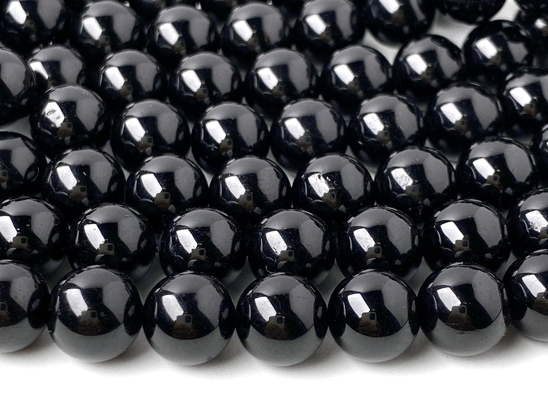 15.5" Black Tourmaline 6mm/8mm/10mm/12mm round beads