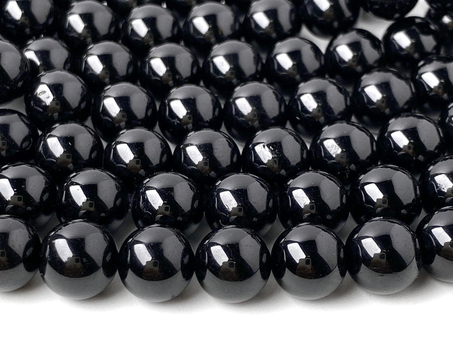 15.5" Black Tourmaline 6mm/8mm/10mm/12mm round beads