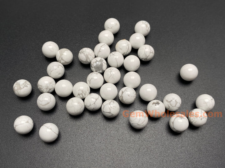 10PCS 8mm Natural white howlite stone undrilled round beads
