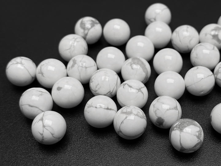 10PCS 8mm Natural white howlite stone undrilled round beads