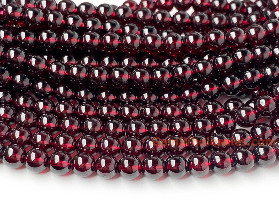 15.5" 6mm AAA Natural Wine Red garnet round gemstone beads Q1