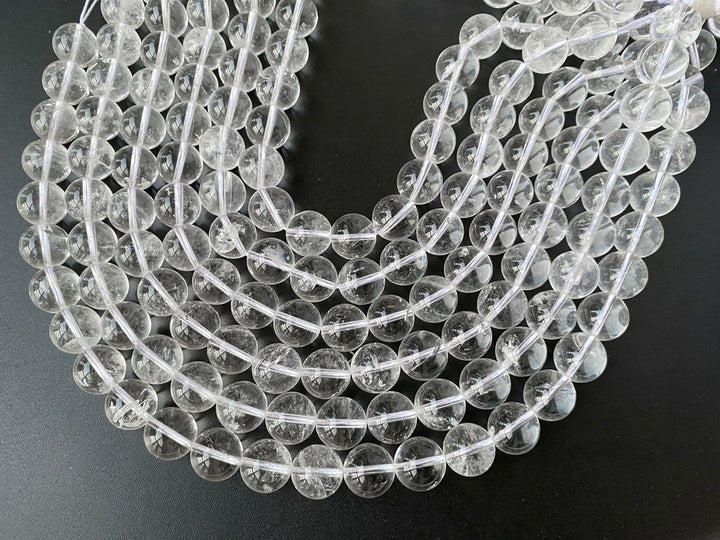 14.5" 14mm Natural rock crystal quartz round beads 1.5mm hole AB