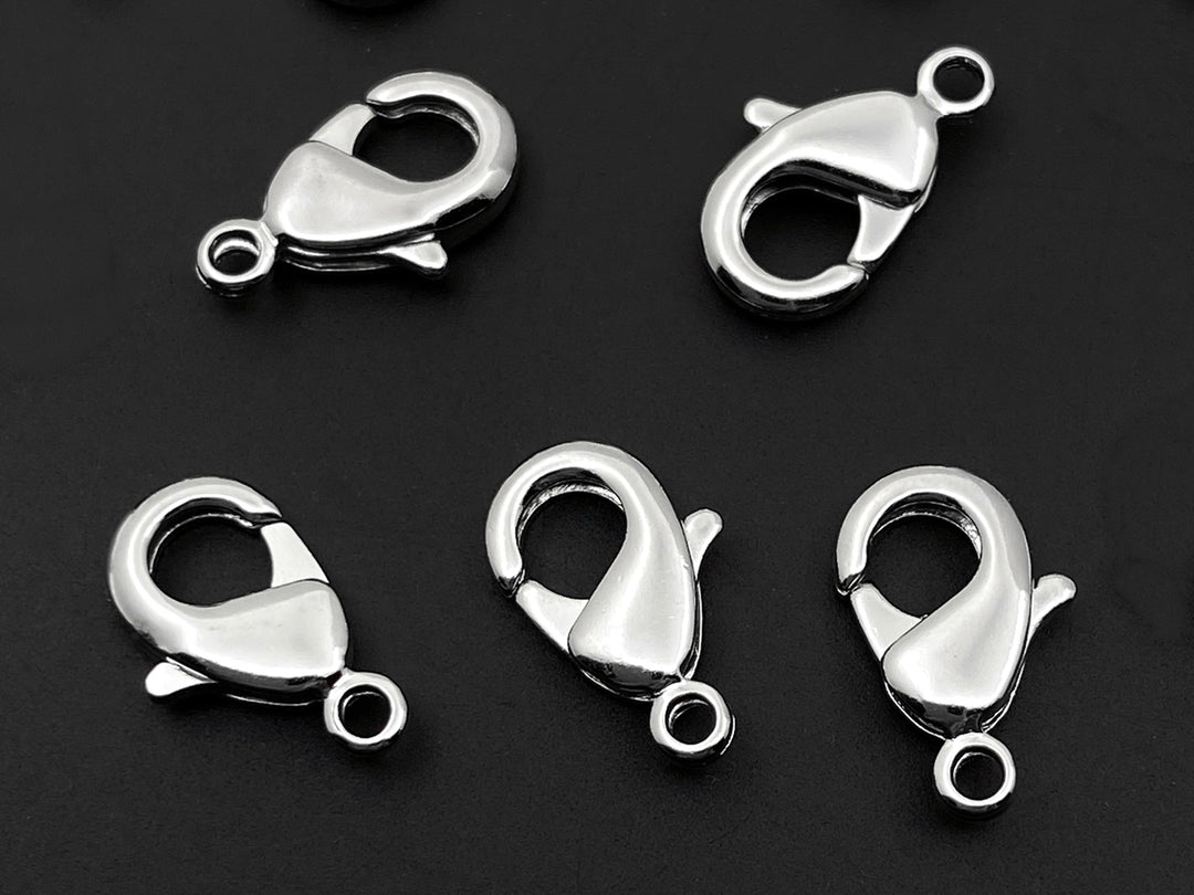 20PCS 12x6mm Silver color Brass metal jewelry lobster claw clasps
