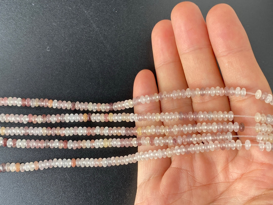 15.5" 2x4mm Natural violet stone rondelle beads, roundel beads