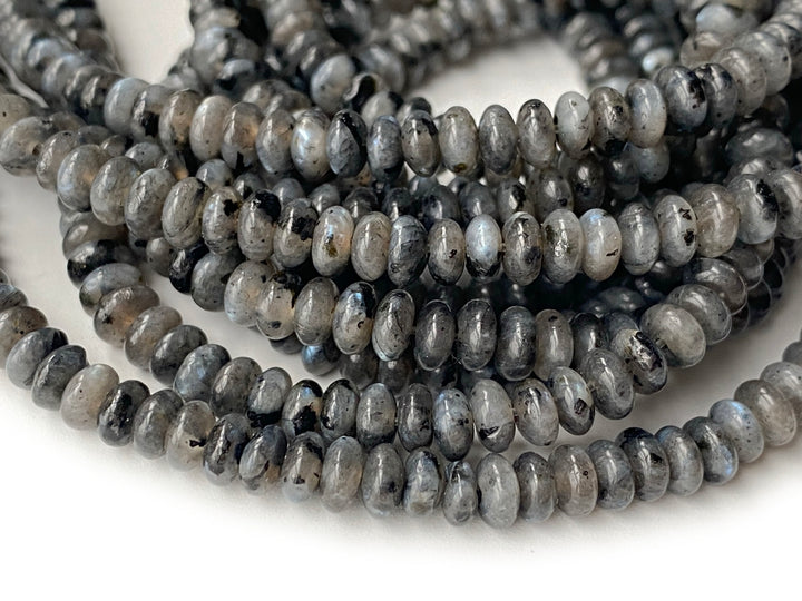 15.5" 2x4mm Natural labradorite rondelle beads, roundel beads